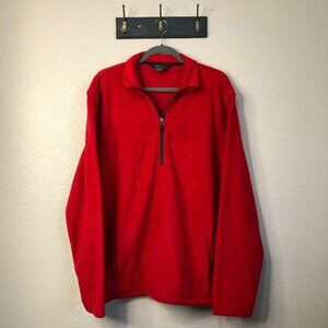Woolrich Red Fleece Quarter Zip Long Sleeve Men's L Pullover Sweater 16407 Base